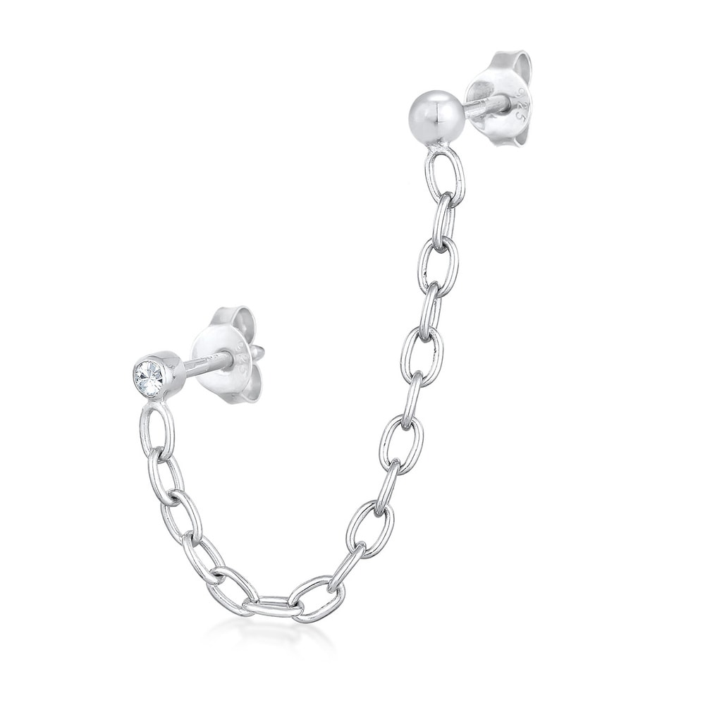 Elli Elli Boucles d'Oreilles Femmes clous d'oreilles chaîne avec cristal en argent ste Boucles d'oreilles