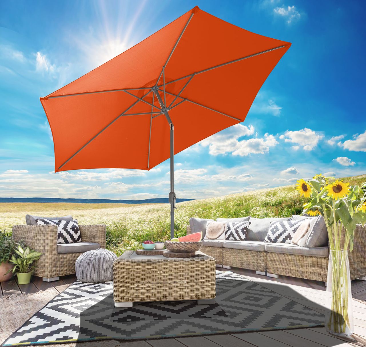 Weles Sonnenschirm, Stahl,  270 cm, taupe