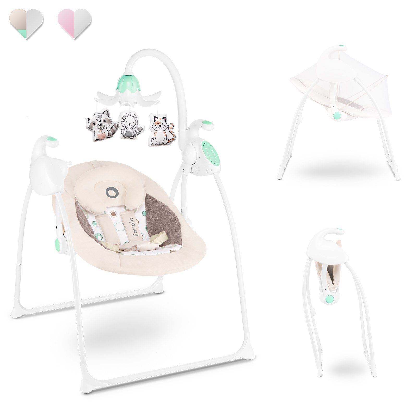 lionelo Babywippe ROBIN, SCM-WippsensorGeräuscherkennung WhisperQuiet TechnologieMoveDetect