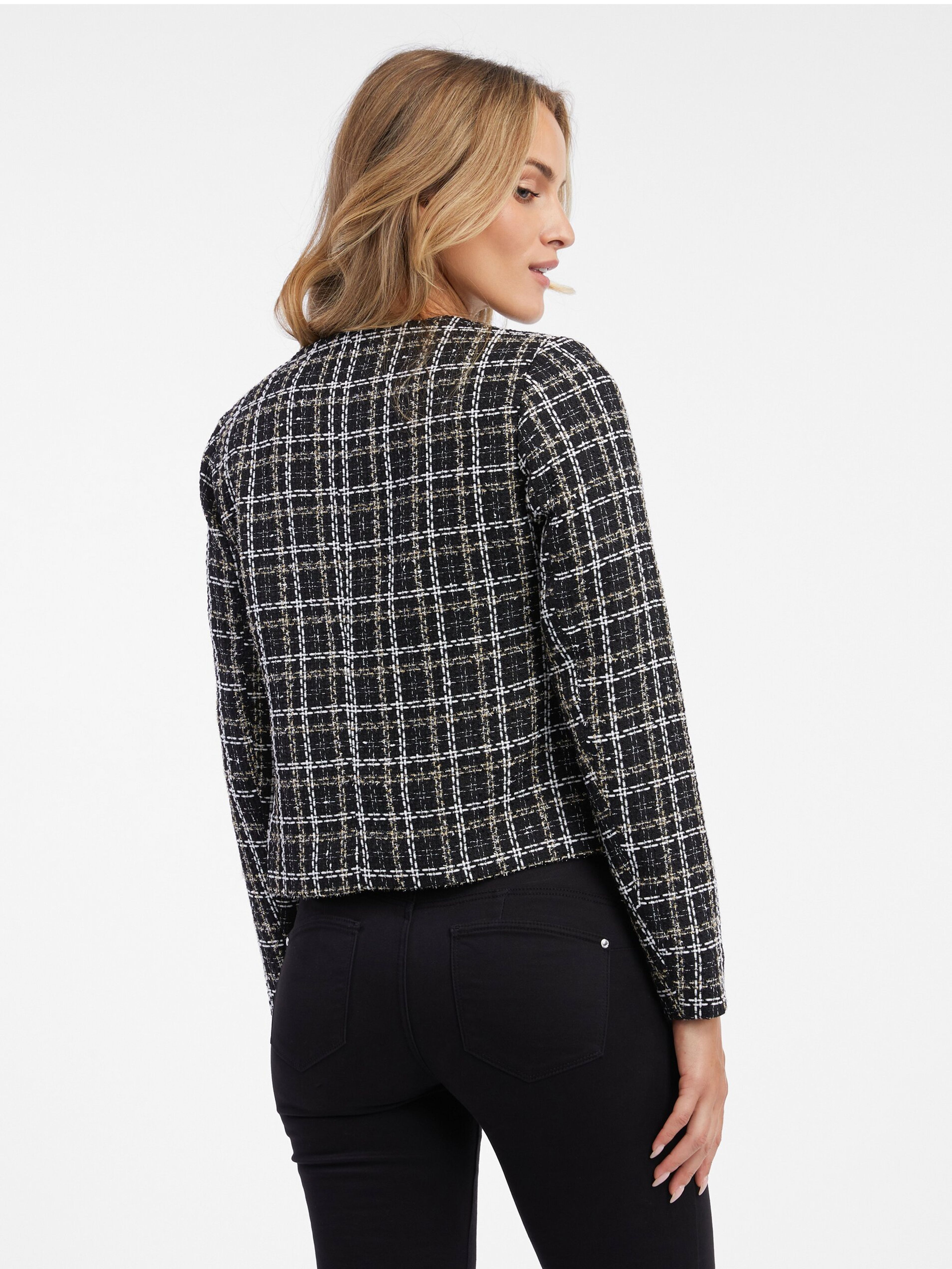 Schwarze gemusterte Damenjacke ORSAY
