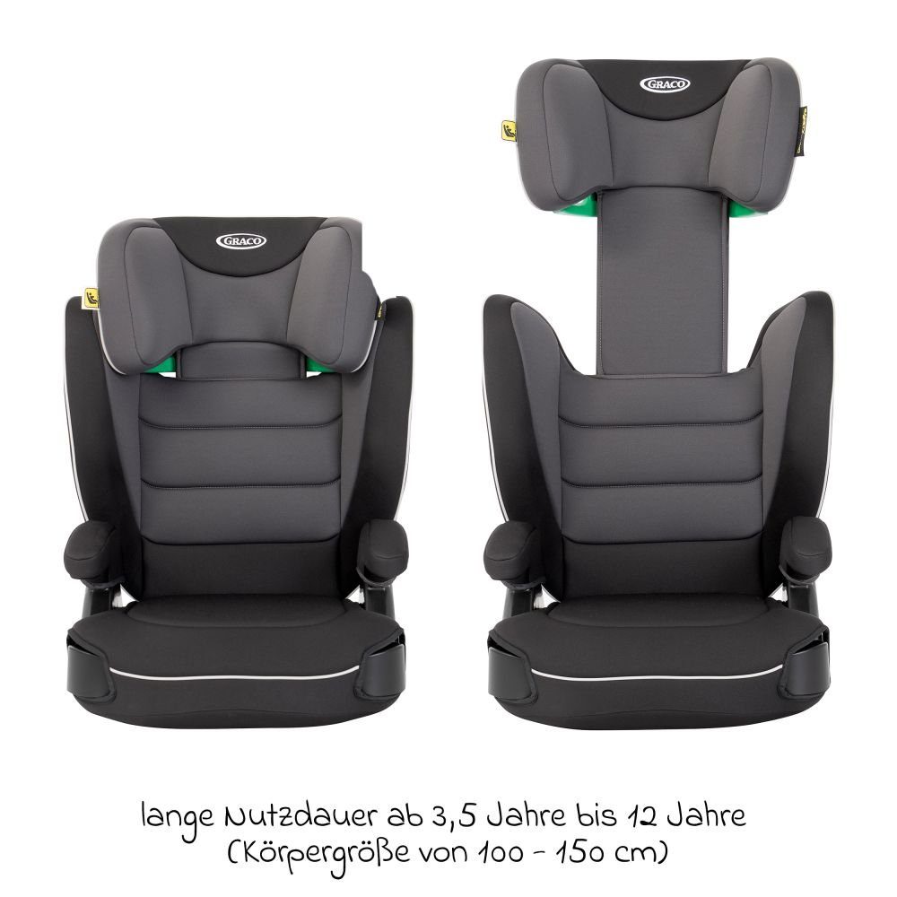 Graco Autokindersitz Logico L i-Size ab - Midnight, bis: 36 kg, Kinder Autositz ab 3 - 12 Jahre (100 cm -150 cm) mit Getränkehalter