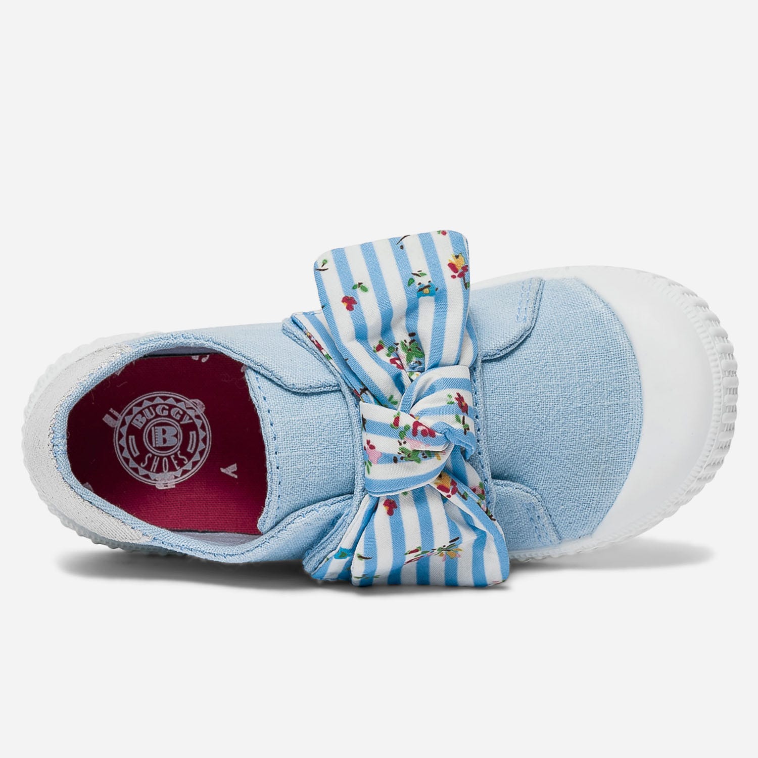 Tennis BUGGY bleu ciel maxi nœud sur scratch