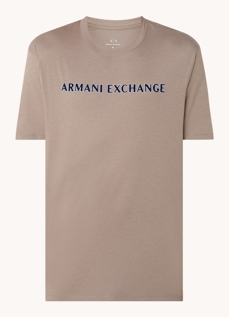 Koszulka Armani Exchange z logo z flokowaniem