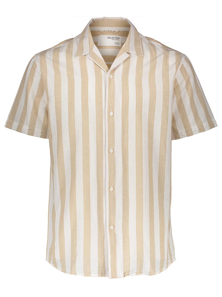 SELECTED HOMME Hemd in Beige/ Weiß günstig kaufen