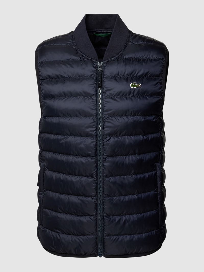 Steppweste mit Label-Stitching in dunkelblau