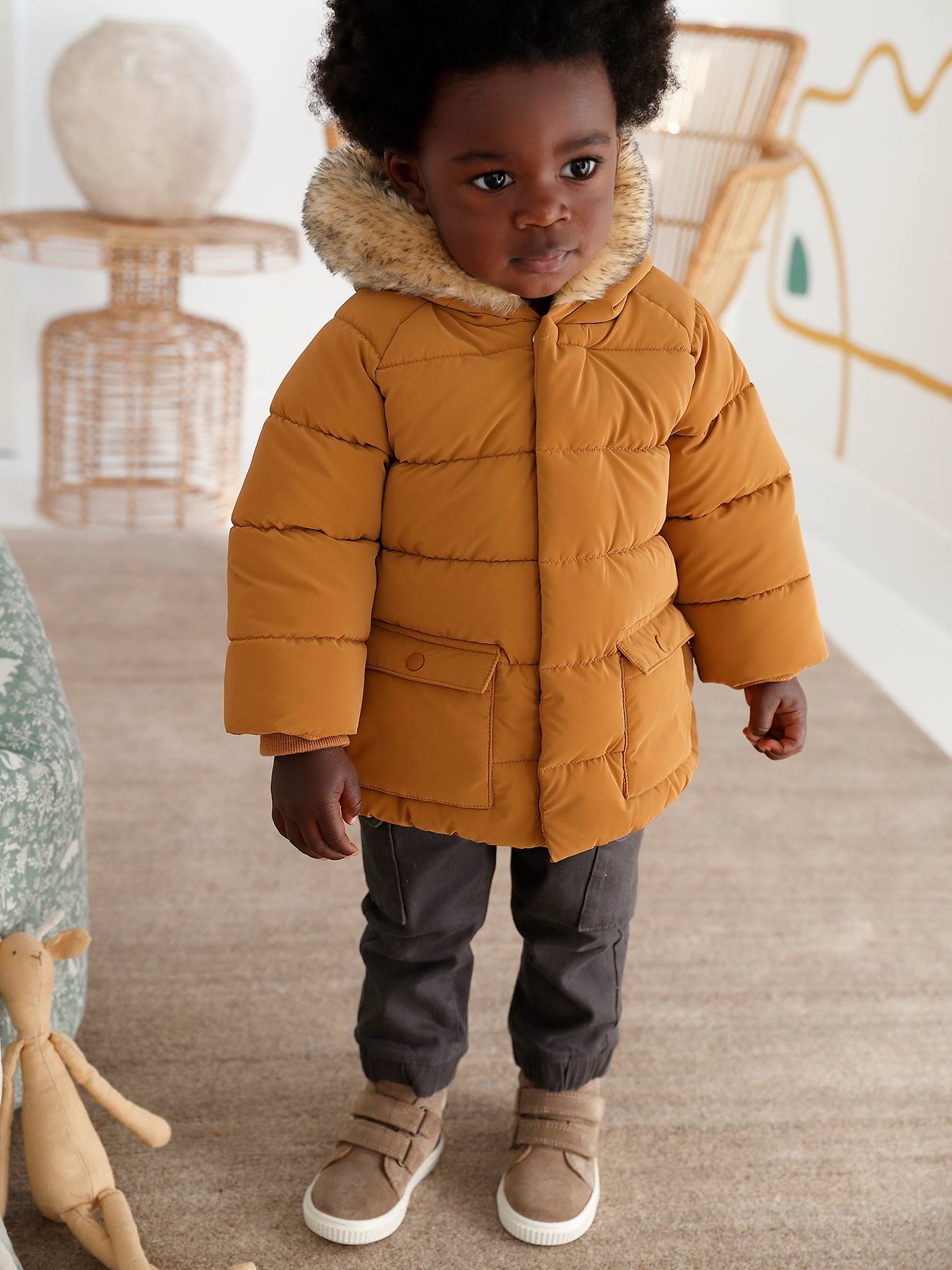 Vertbaudet Jungen Baby Winterjacke mit Recycling-Polyester - indigo-blau