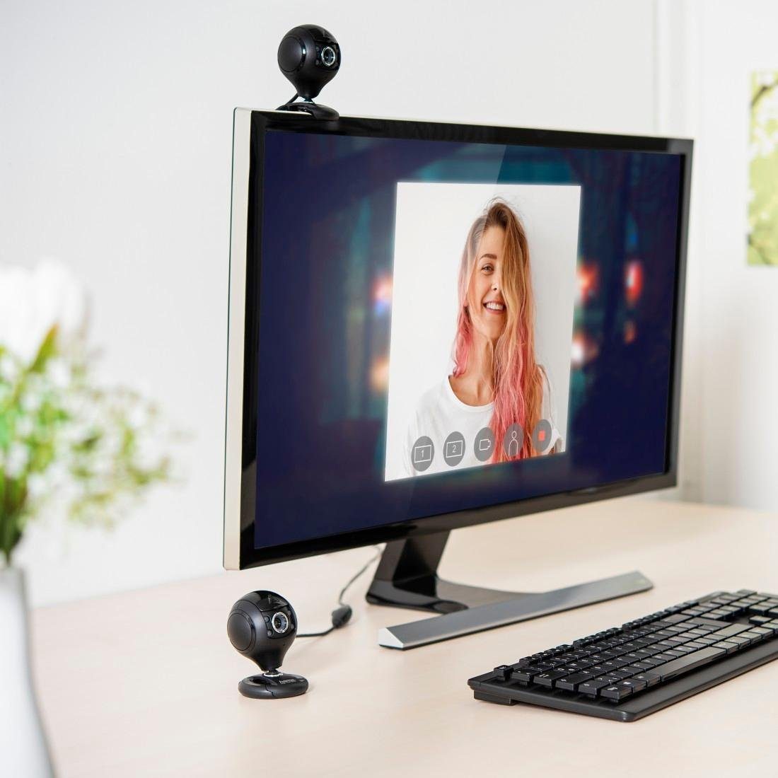 Hama Webcam HD Qualität für Videotelefonie / Gespräche Webcam (HD)