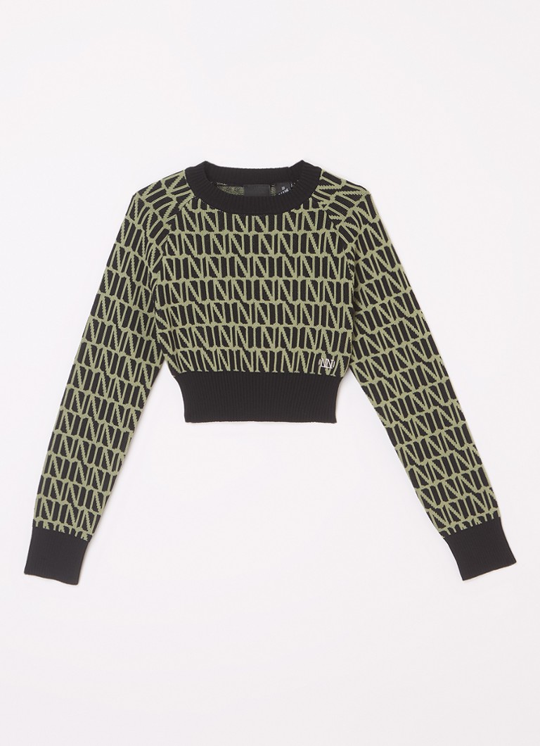 Pulover scurt NIK&NIK Miro din tricot fin cu logo țesut.