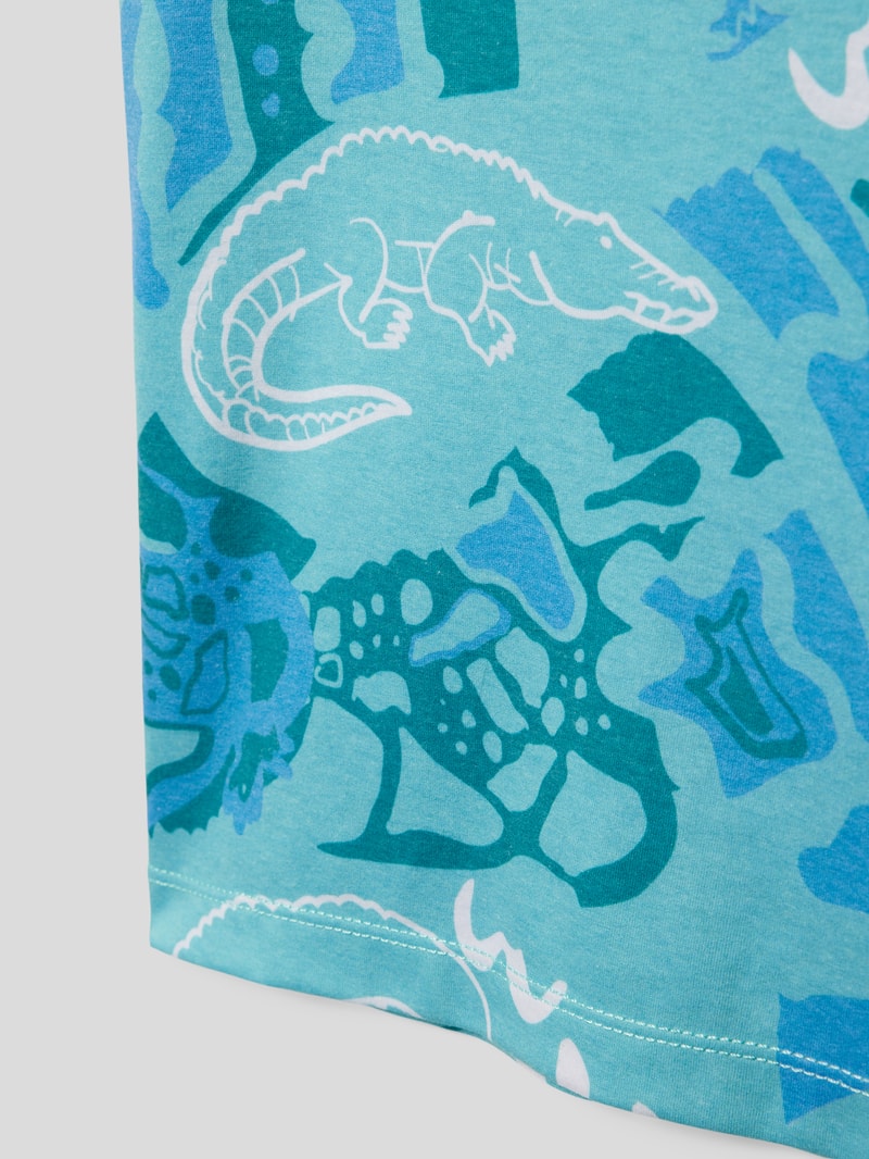 T-Shirt mit Allover-Print in lagune