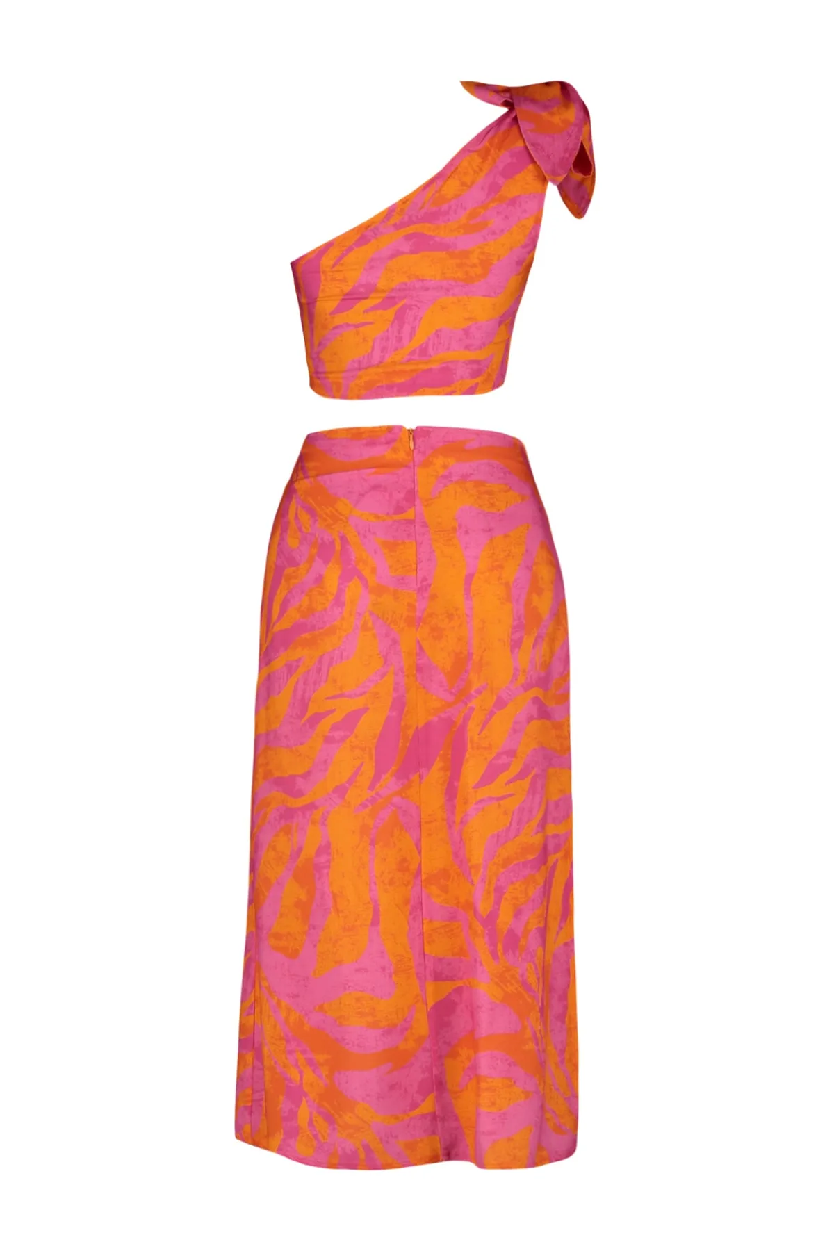 Trendyol Collection  Abstrakt gemustertes, gewebtes Maxi-Strandkleid mit Ausschnitt/Fenster und einer Schulter TBESS23EL00271