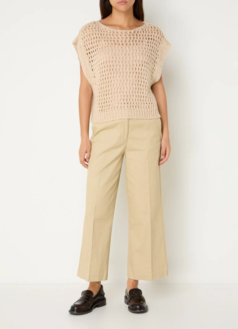 Cardigan Benetton a maglia grossa con motivo traforato e lurex
