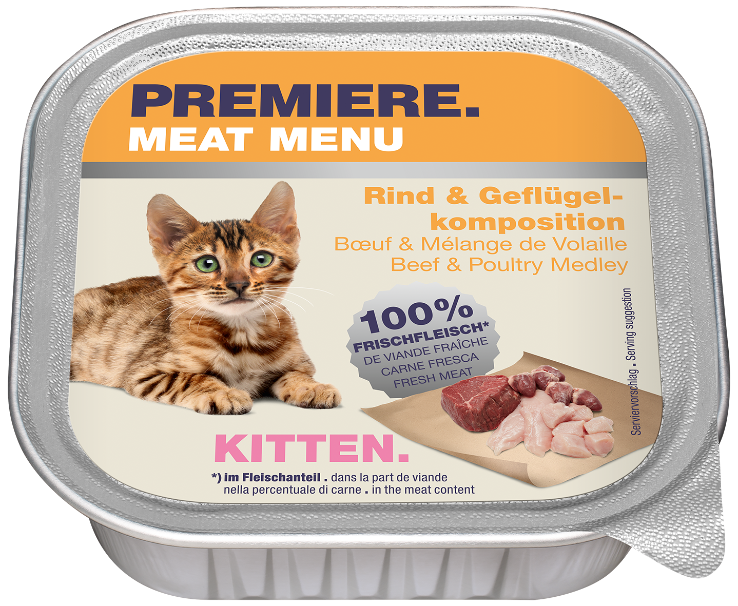 PREMIERE Nassfutter PREMIERE Meat Menu Kitten Rind & Geflügelkomposition 64x100 g