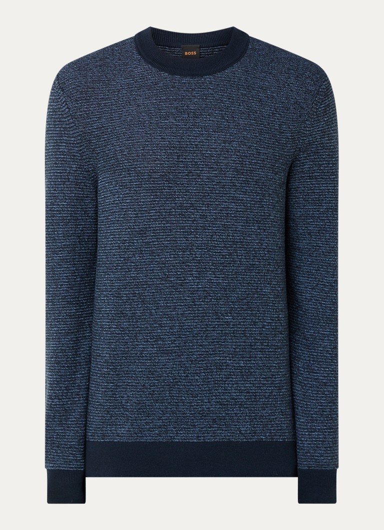 HUGO BOSS Aspoki fine-knit pullover with melange design