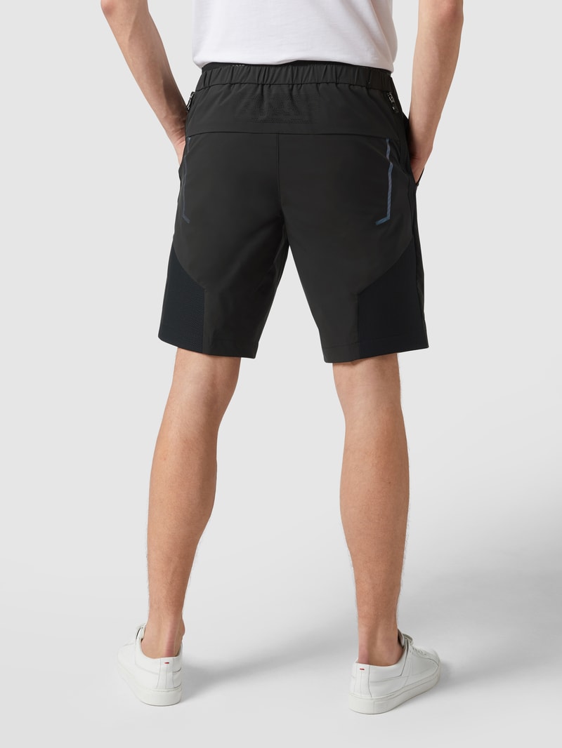 Regular Fit Shorts mit Kontraststreifen Modell 'Liem Comfort' in schwarz