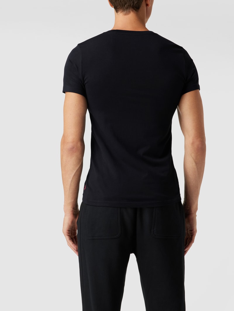 T-Shirt mit Logo-Stitching im 2er-Pack in schwarz