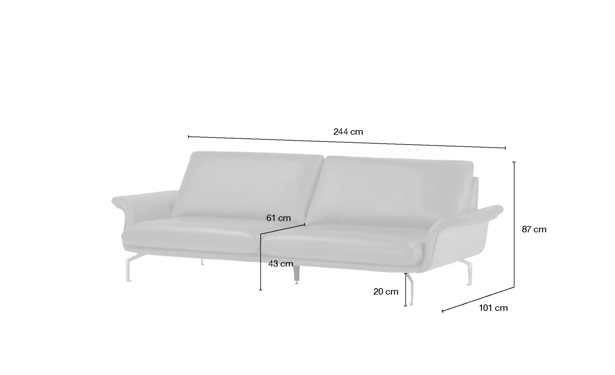 Nils Olsen Ledersofa aus Echtleder Alva
