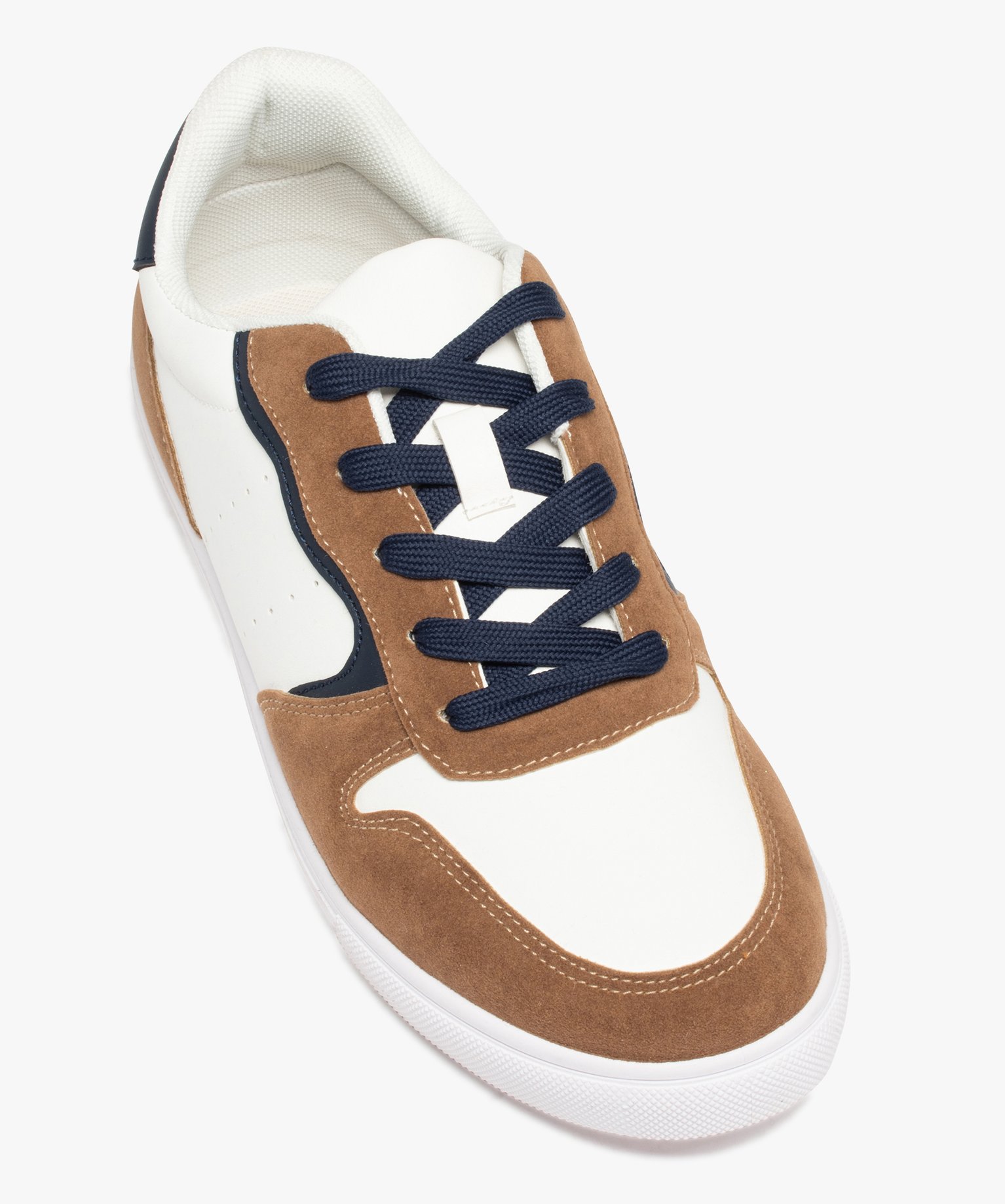 Tennis multi-matières fermeture lacets homme blanc | GEMO