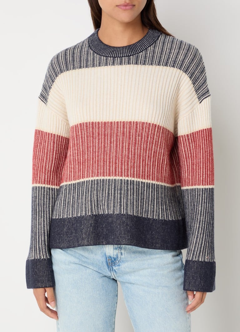 Pulover gros din lână cu dungi Tommy Hilfiger