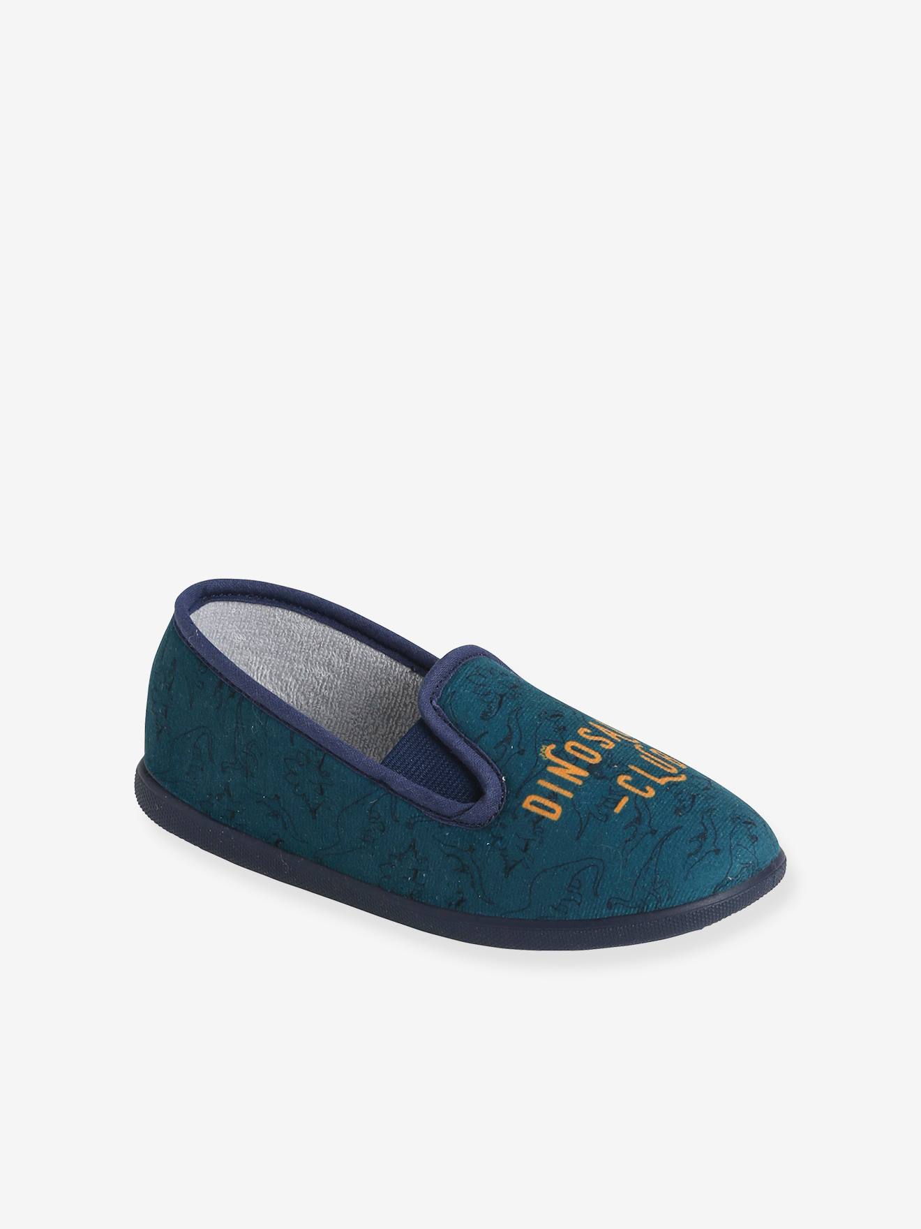 Chaussons slip-on garçon fabriqués en France bleu