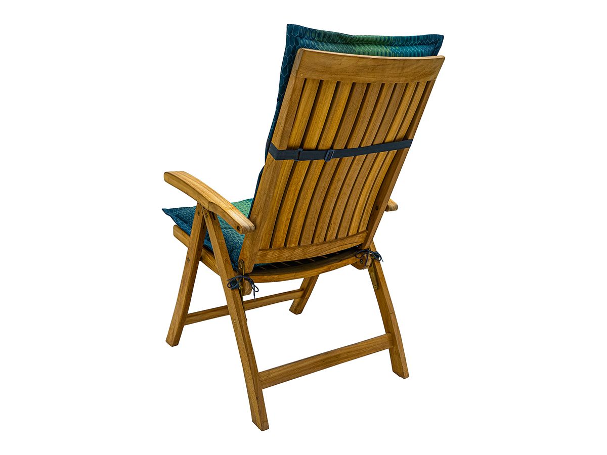 Madison Suzy Blue 123 x 50 Gartenstuhlkissen mit hoher Rückenlehne