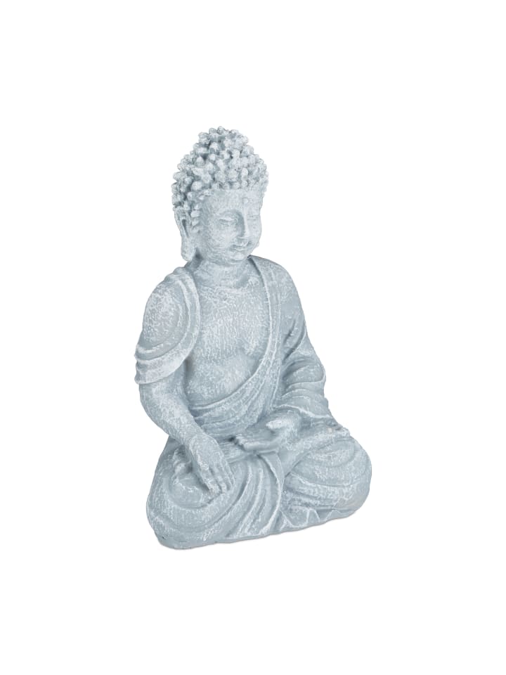 relaxdays Buddha Figur in Hellgrau - (H)40 cm günstig kaufen onesize