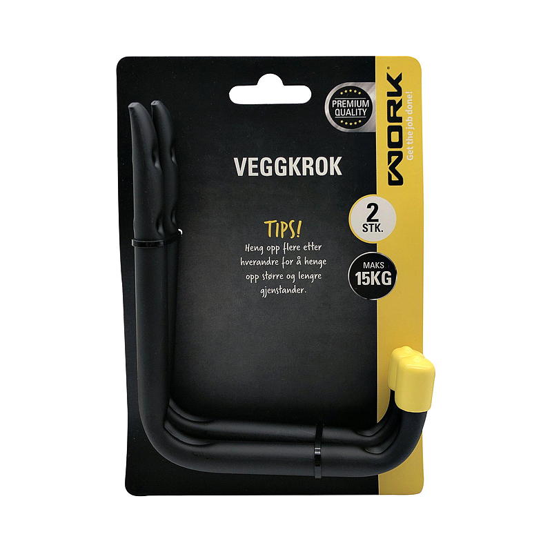 Work Veggkrok 2-pk 15 kg, stål, Work