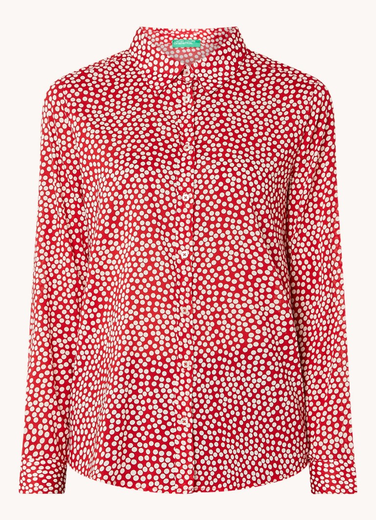 Benetton  Blouse met print en stretch