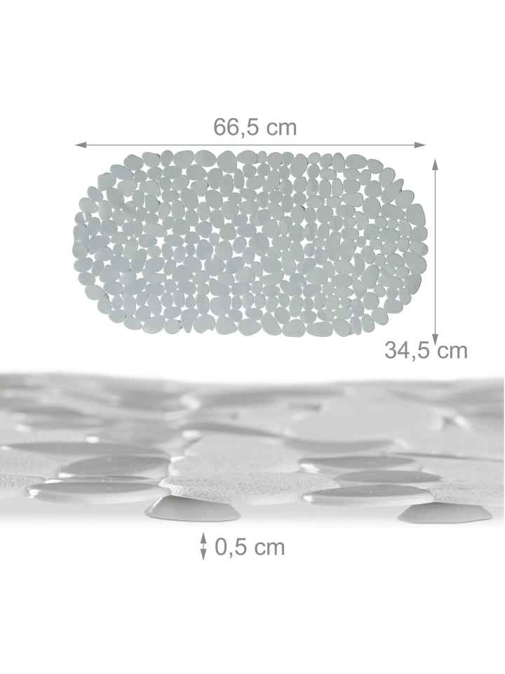 relaxdays Badewanneneinlage in Grau - (L)34,5 x (B)66,5 cm günstig kaufen onesize