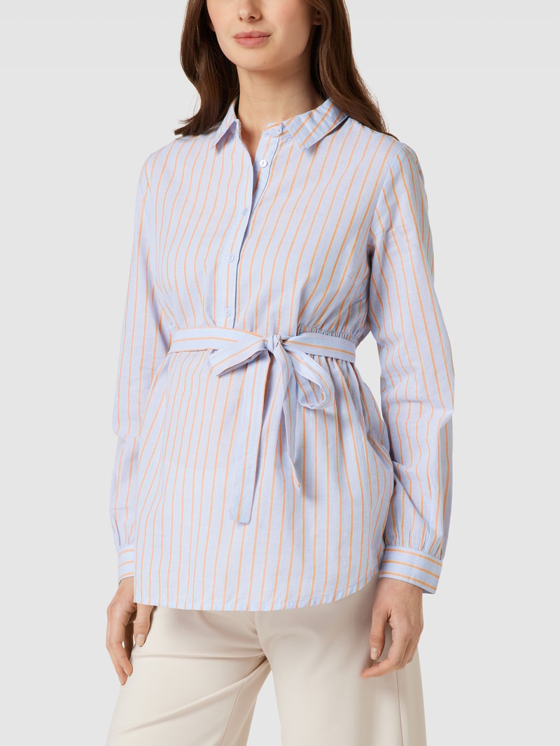 Umstands-Bluse mit Streifenmuster Modell 'Cabana' in hellblau