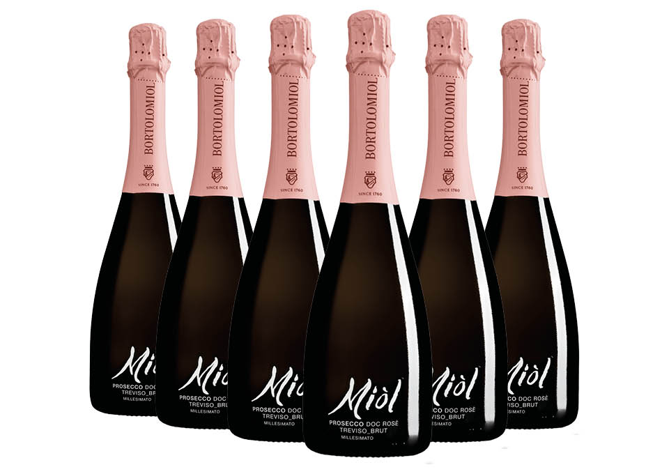 Prosecco DOC Treviso Rosé Brut Miol 2022 Bortolomiol 6 bouteilles de 0,75 ℓ