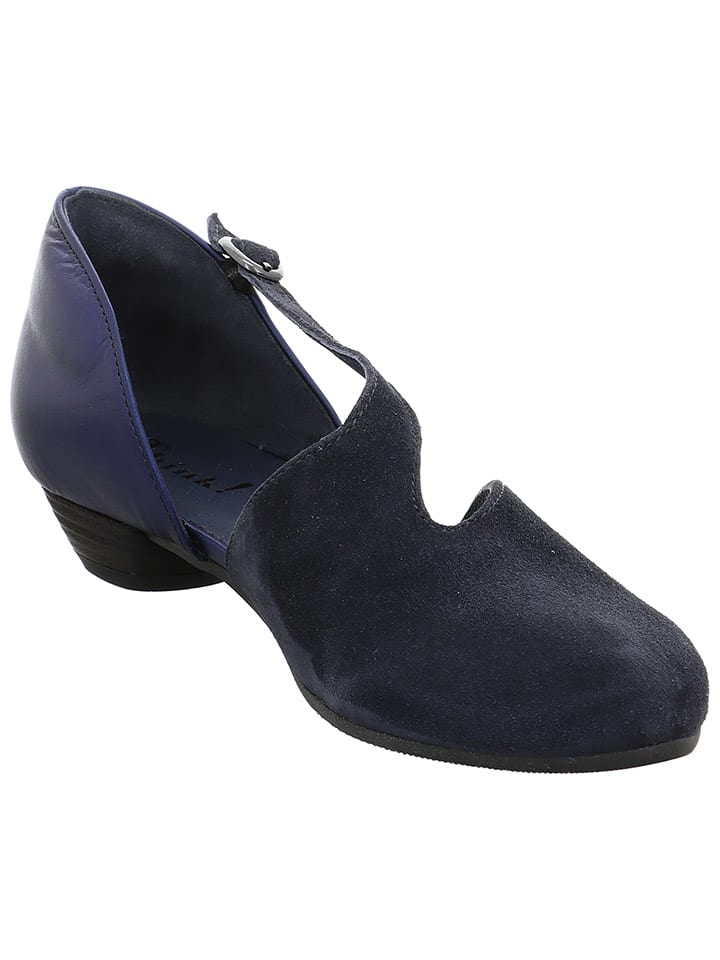Think! Leder-Ballerinas in Dunkelblau günstig kaufen