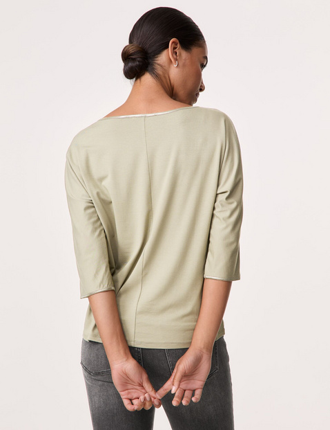 3/4 Arm Shirt mit Metallic-Optik