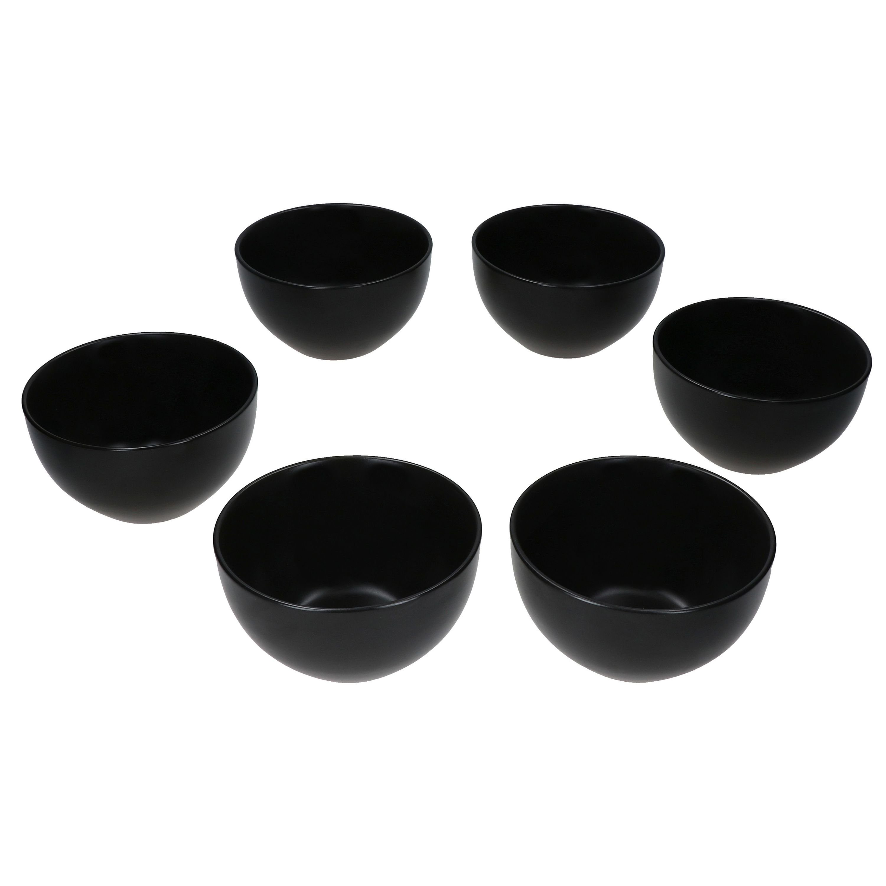 MamboCat Müslischale 6x Panther Schale Ø14,2cm schwarz 450ml Steingut 6 Personen, Steingut