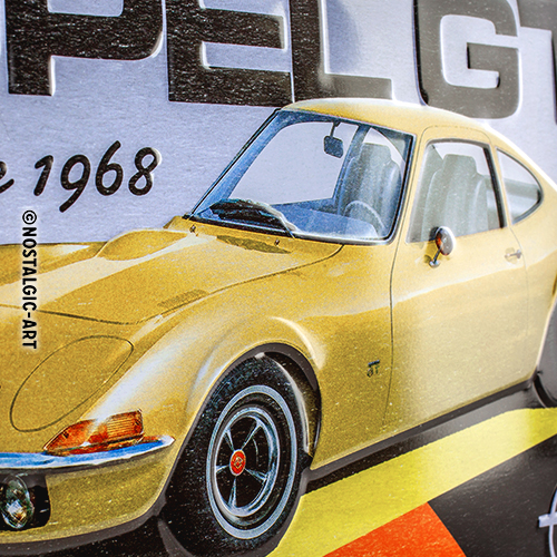Nostalgic Art Retro Blechschild 20x30cm, Motiv "Opel - GT since 1968", 1 Stück - ATU