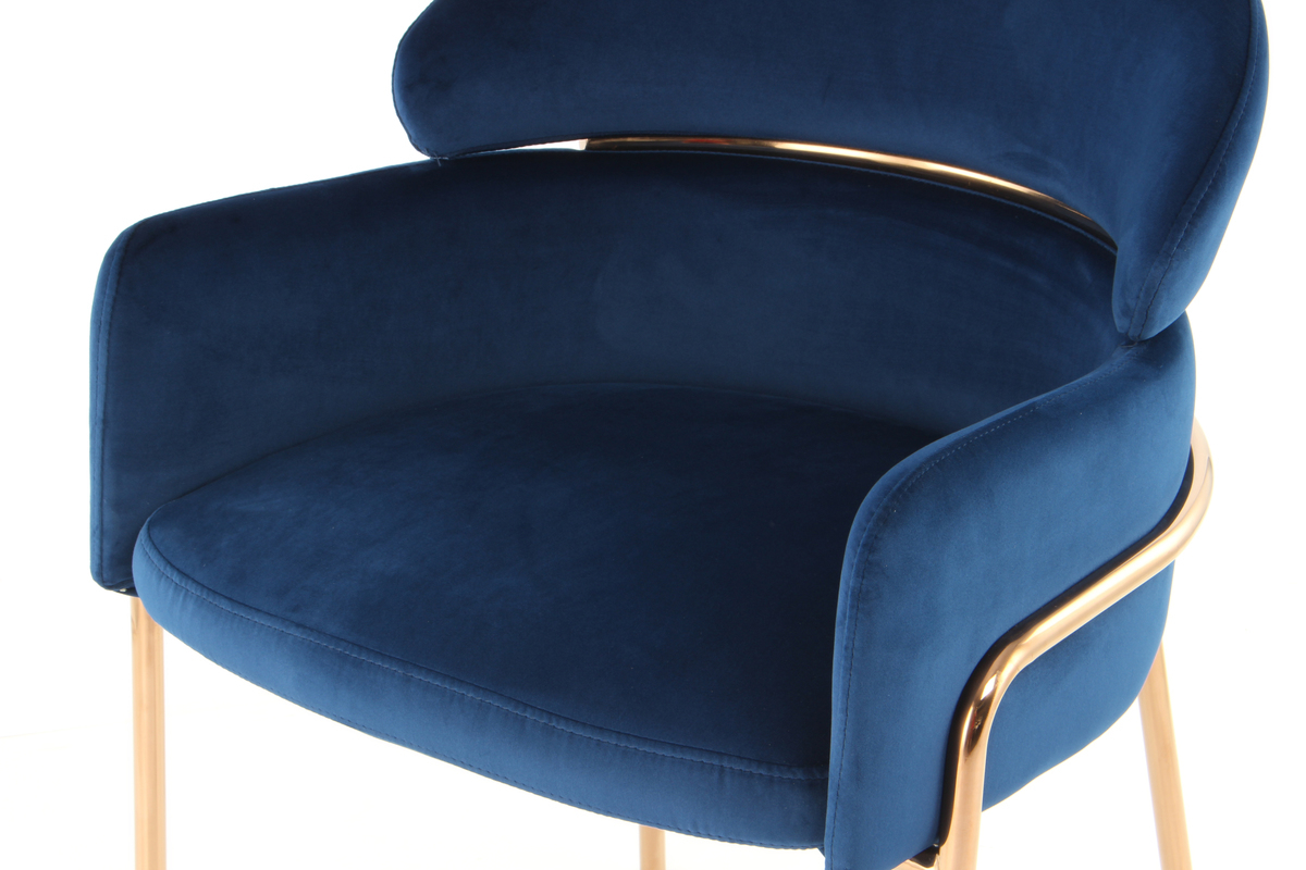 Kayoom Stuhl Corey 125 Blau / Roségold