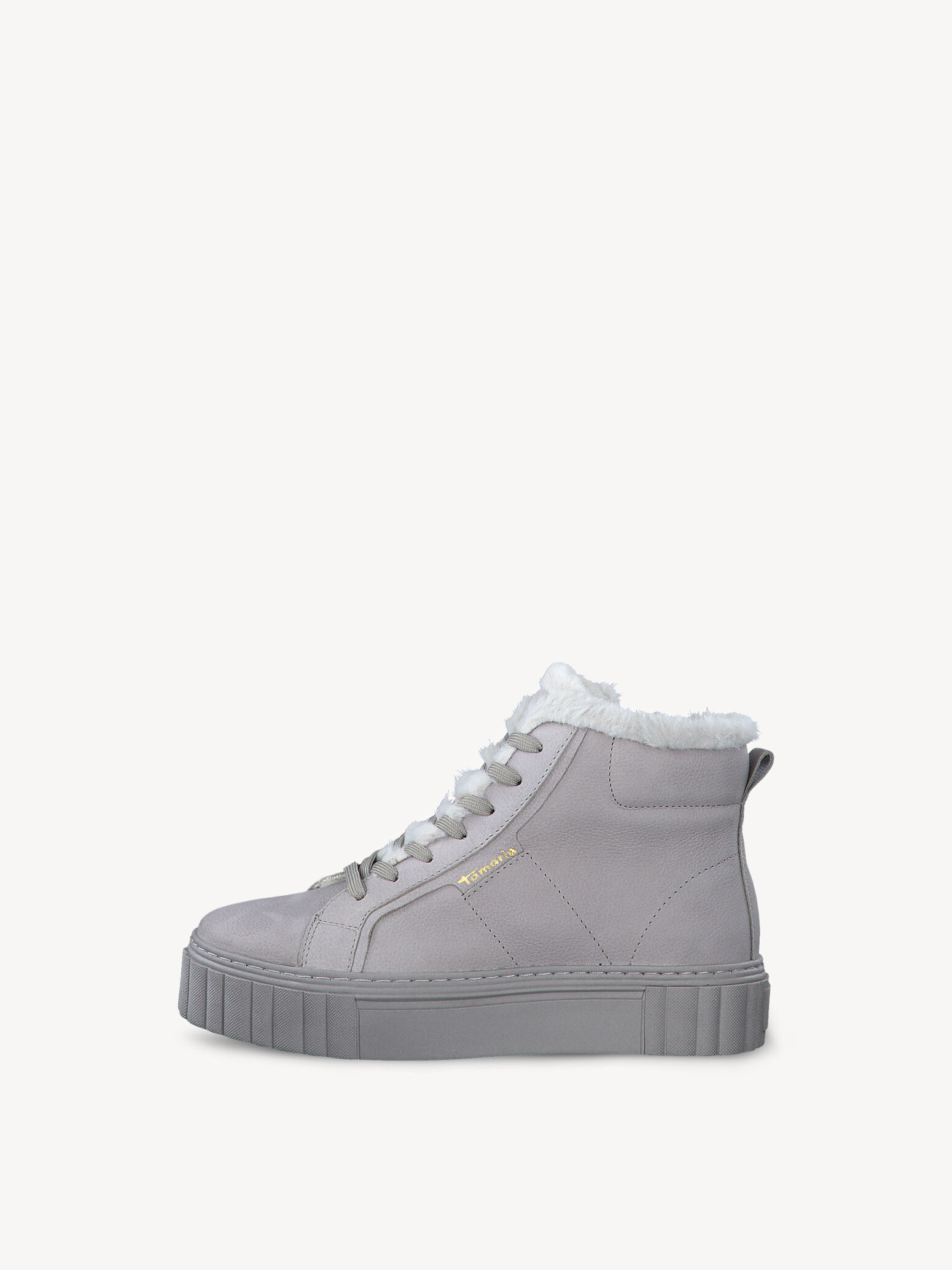 Bottine en cuir - gris doublure chaude