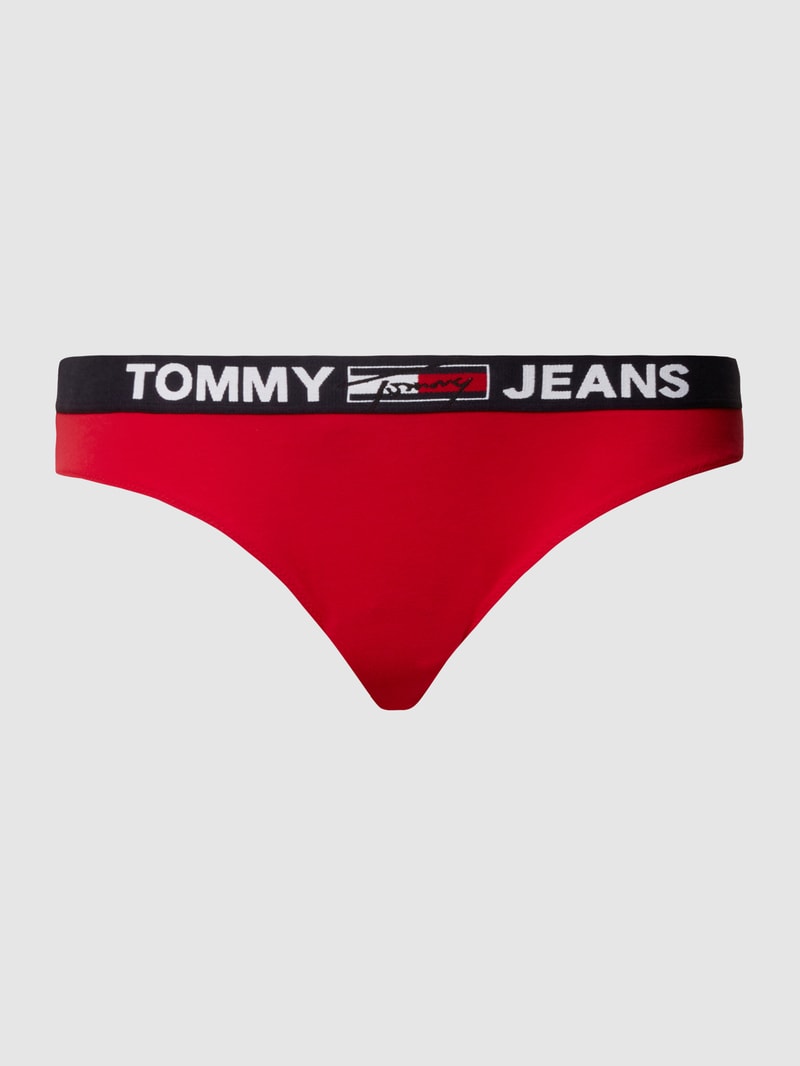 Slip mit elastischem Logo-Bund in rot