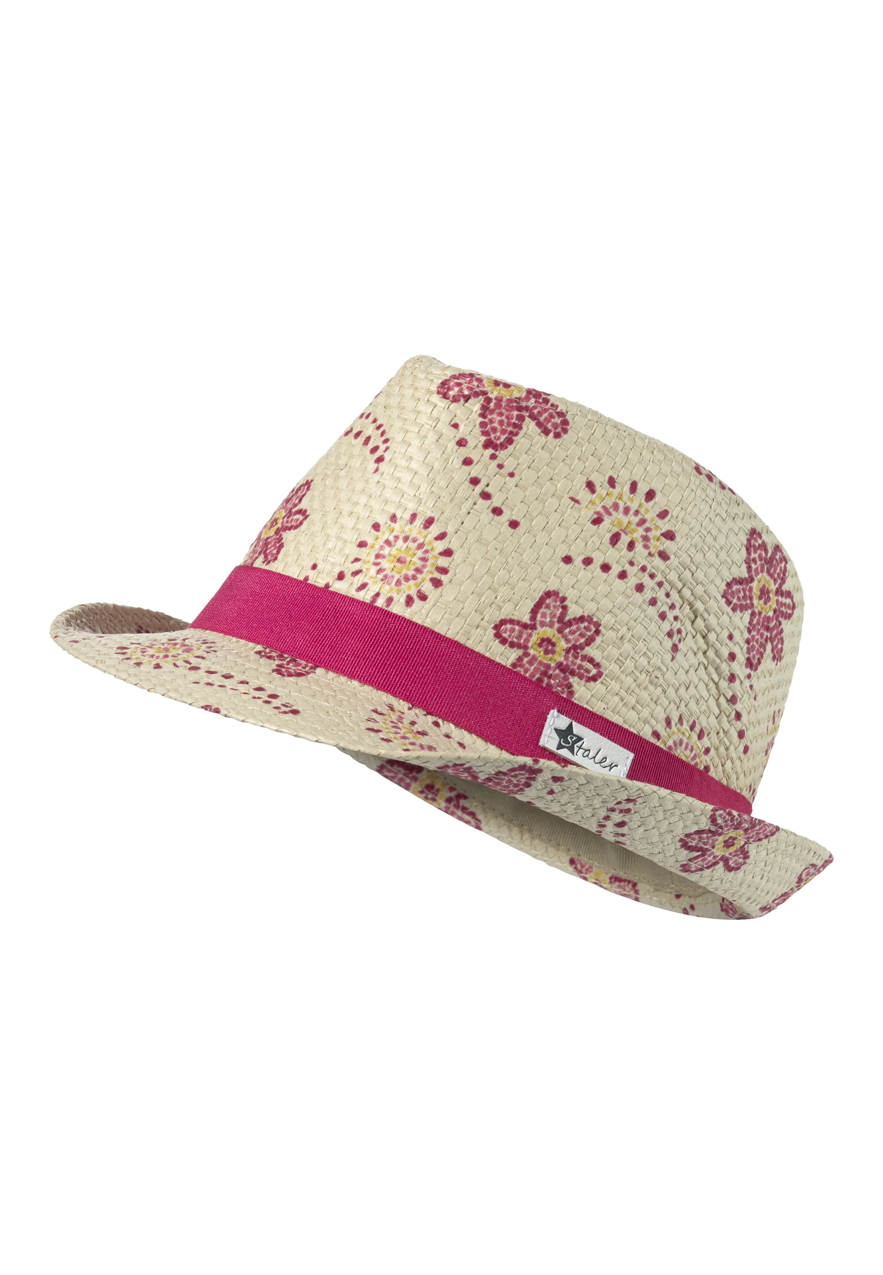 Strohhut bedruckt mit sommerlichem Blumenprint
