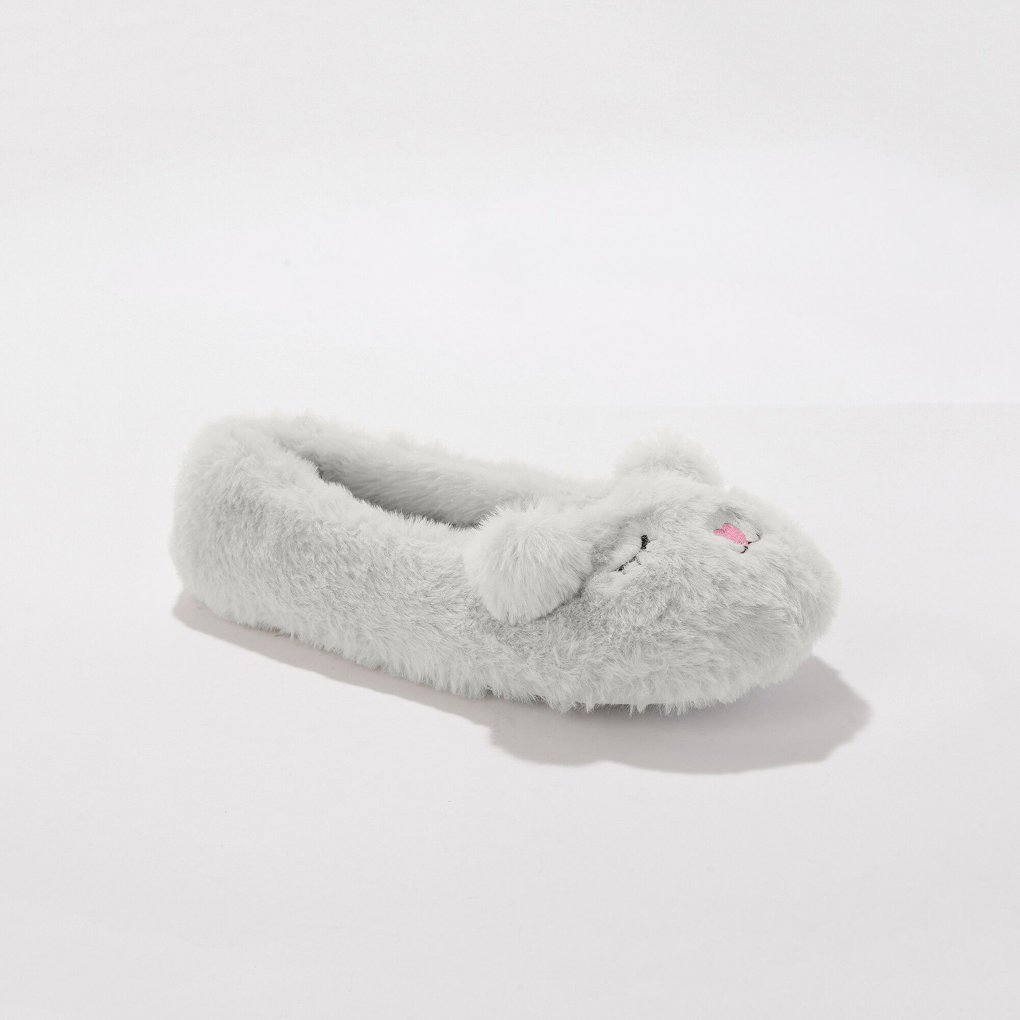 Chaussons ballerines maille peluche oreilles 3D