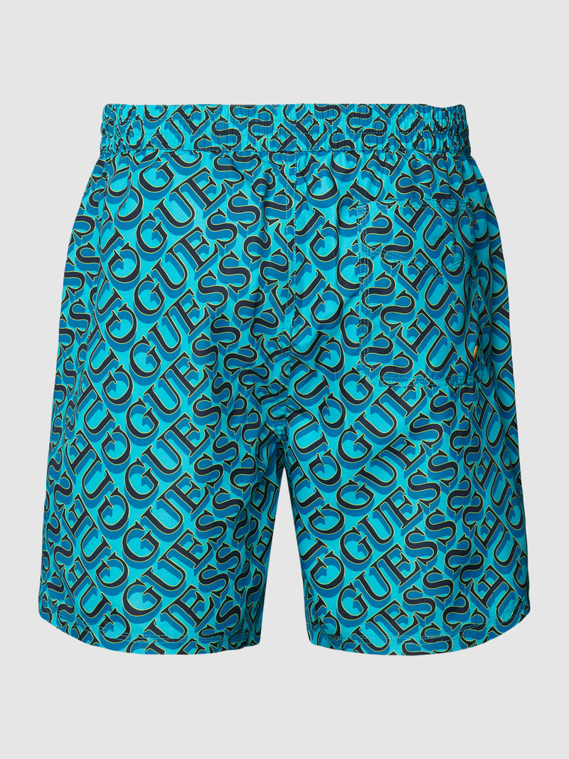 Badehose mit Logo-Muster in dunkelblau