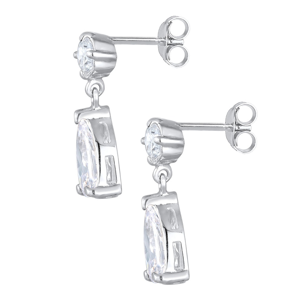 Elli Elli Boucles d'Oreilles Femmes Pendentif d'oreilles Goutte élégant avec zircon en Boucles d'oreilles