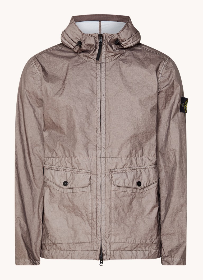 Αντιανεμικό Stone Island 41123 με λογότυπο και τσέπες με καπάκι