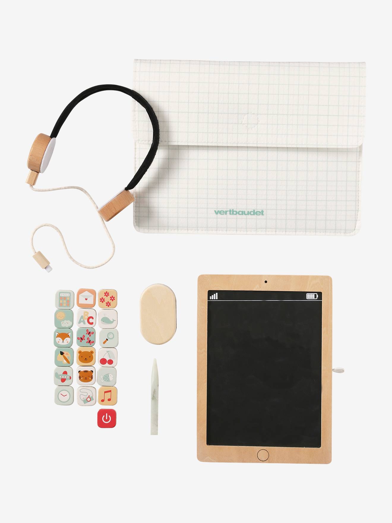 Vertbaudet Kinder Tablet aus Holz FSC - natur