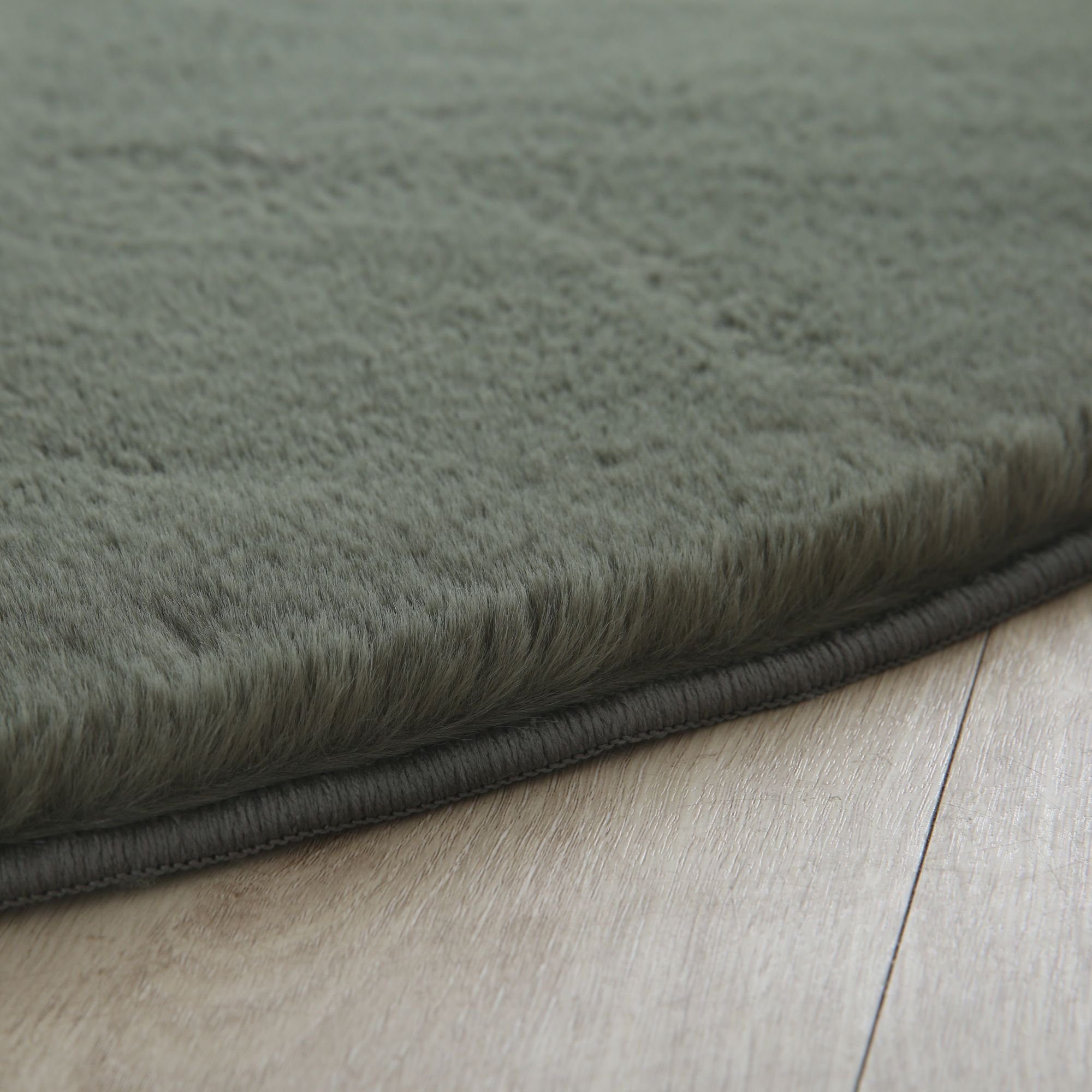 Fellteppich Unicolor - Einfarbig, Carpetsale24, Rund, Höhe: 20 mm, Runder Teppich Wohnzimmer Einfarbig Shaggy Flauschiger Felloptik