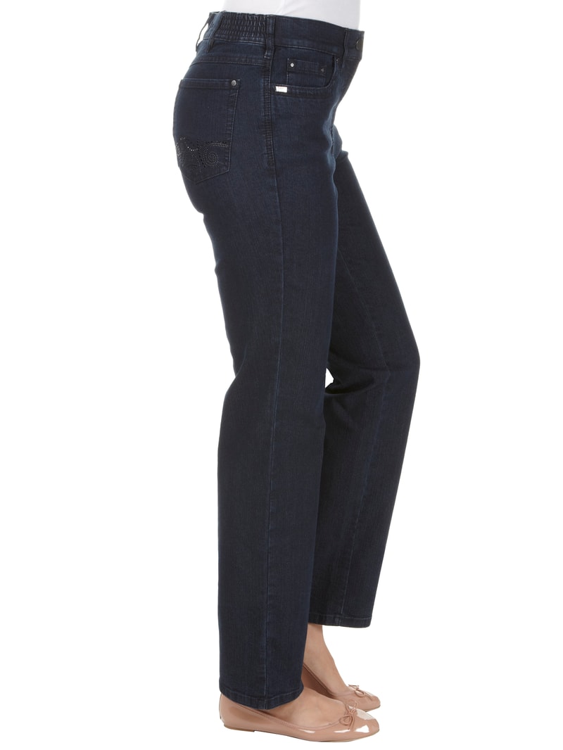 Comfort Fit Jeans mit Stretch-Anteil Modell 'Greta' in dunkelblau