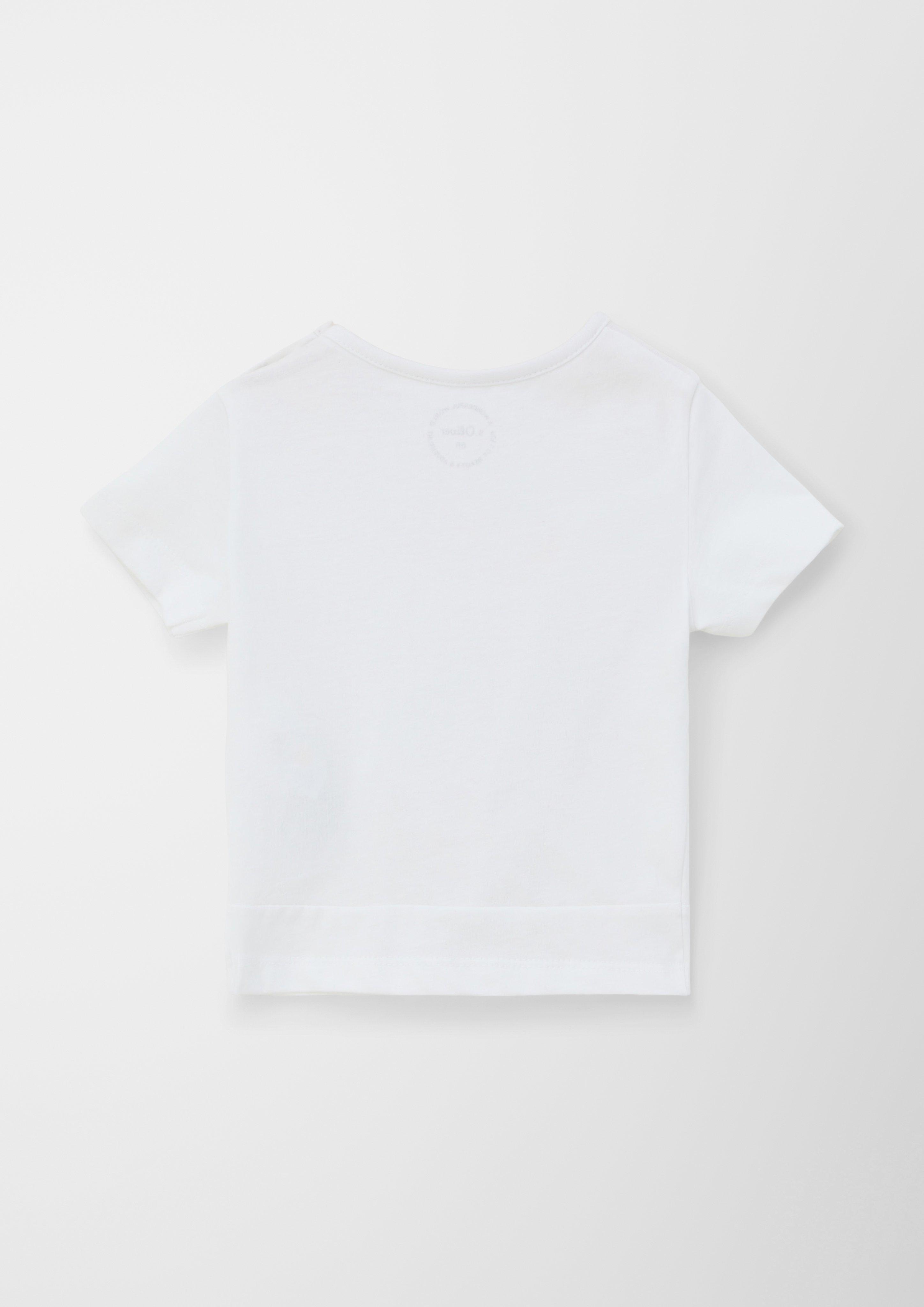 T-Shirt mit Schriftprint und Knoten Detail  2130651-0100