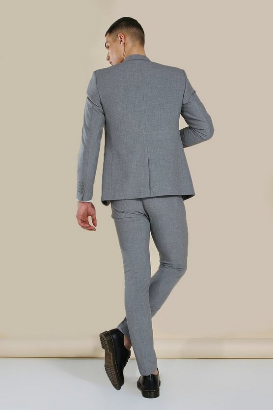 Einreihige graue Skinny Anzugjacke