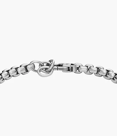 Fossil Armband Knox gerändelt Textur Namensplakette Edelstahl