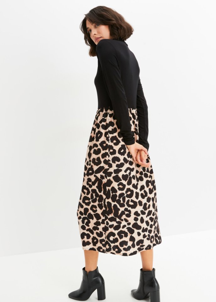 Midikleid mit bedrucktem Rock