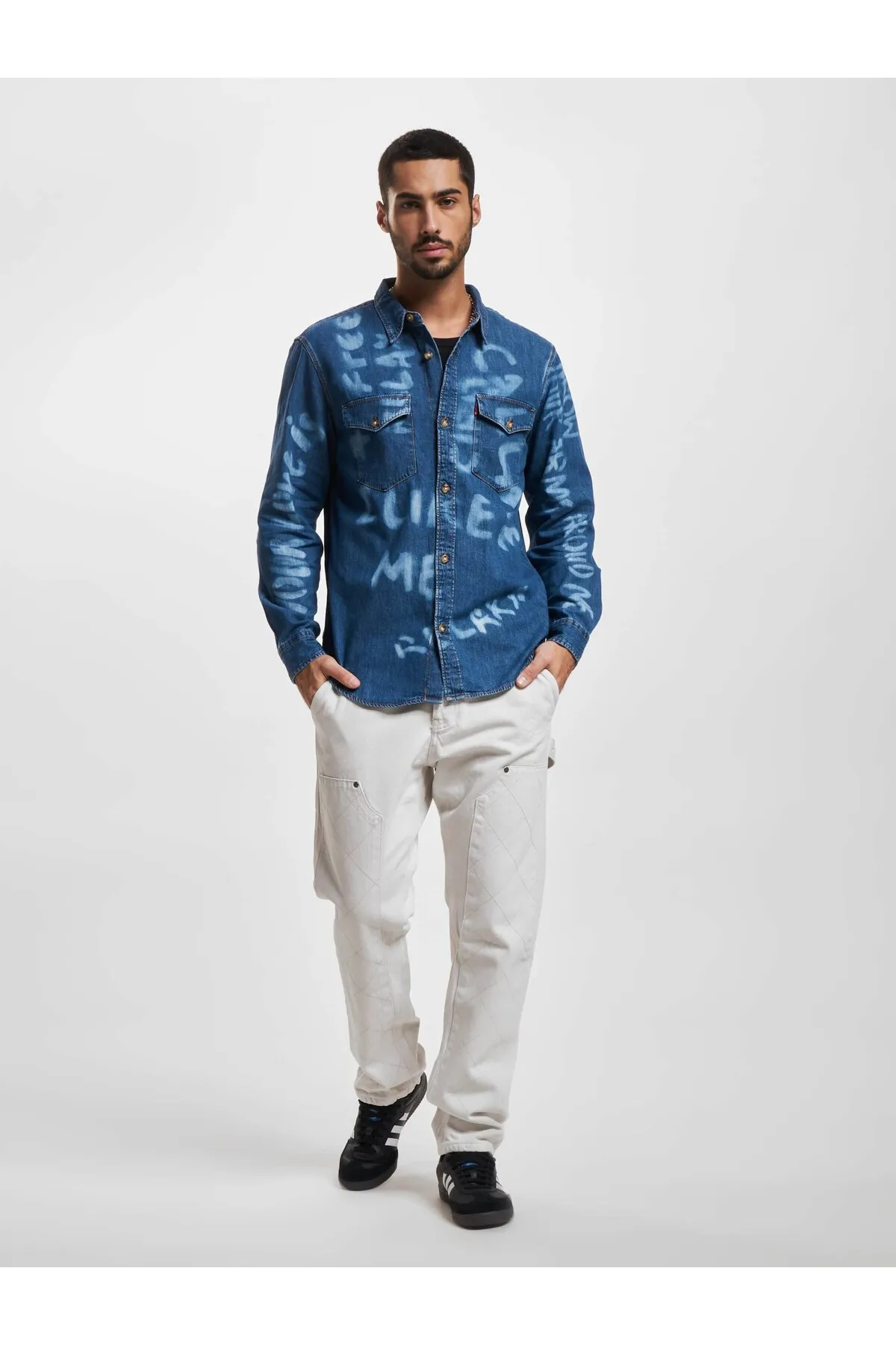 Levi&'s  Herren Levis Relaxed Fit Western Langarmhemd
